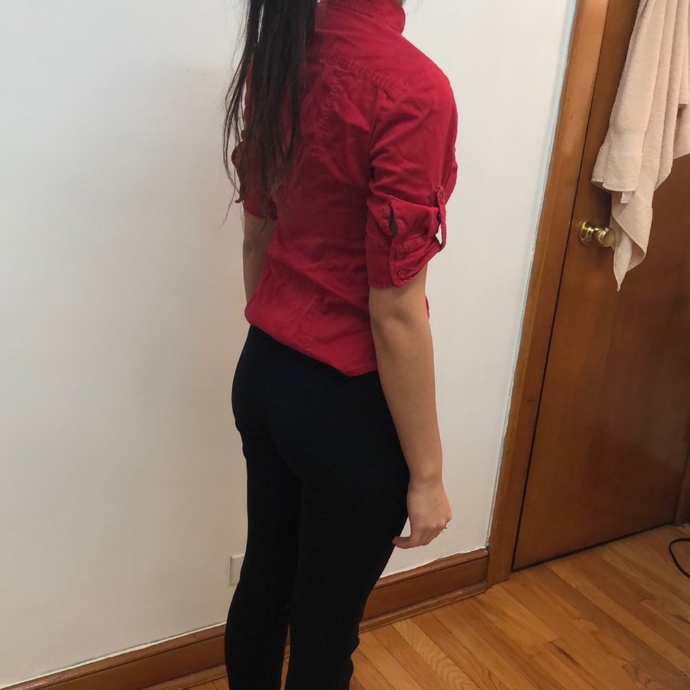 Popping Red Button-up Shirt - Picture 4 of 6